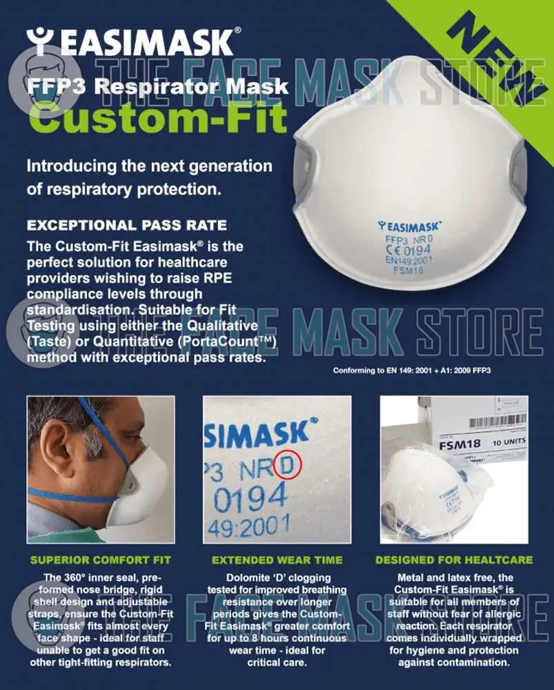 Easimask FSM18 FFP3 MRI Safe Masks - Box of 10 - The Face Mask